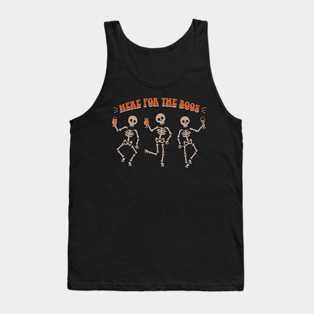 Boozy Halloween: Funny Drinking Skeletons Graphic Tank Top by PunTime